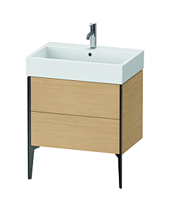 Duravit Meuble sous-vasque XViu XV45350B230 68,4 x 49,3 x 45,4 cm, chêne naturel, 2 coulissants, noir mat