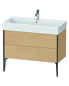 Duravit Meuble sous-vasque XViu XV45370B230 98,4 x 49,3 x 45,4 cm, chêne naturel, 2 coulissants, noir mat