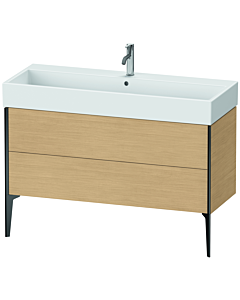 Duravit Meuble sous-vasque XViu XV45380B230 118,4 x 49,3 x 45,4 cm, chêne naturel, 2 coulissants, noir mat
