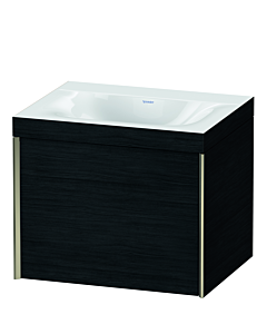 Duravit XViu vanity unit XV4609NB116C 60x48cm, 2000 pull-out, without tap hole, matt champagne, Rahmen C, black oak