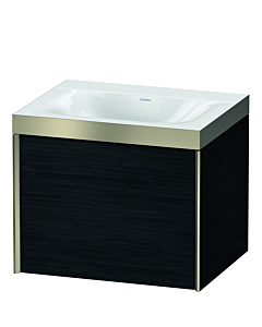 Duravit XViu vanity unit XV4609NB116P 60x48cm, 2000 pull-out, without tap hole, matt champagne, Rahmen P, black oak