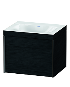 Duravit XViu vanity unit XV4609NB216C 60x48cm, 2000 pull-out, without tap hole, matt black, Rahmen C, black oak