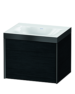 Duravit XViu vanity unit XV4609NB216P 60x48cm, 2000 pull-out, without tap hole, matt black, Rahmen P, black oak