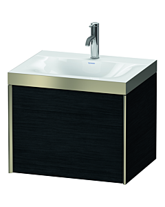 Duravit XViu vanity unit XV4609OB116P 60x48cm, 2000 pull-out, 2000 tap hole, matt champagne, Rahmen P, black oak