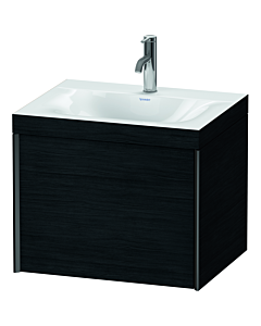Duravit XViu vanity unit XV4609OB216C 60x48cm, 2000 pull-out, 2000 tap hole, matt black, Rahmen C, black oak