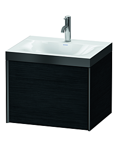 Duravit XViu vanity unit XV4609OB216P 60x48cm, 2000 pull-out, 2000 tap hole, matt black, Rahmen P, black oak