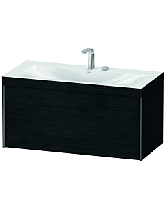 Duravit XViu vanity unit XV4611EB216C 100x48cm, 2000 pull-out, 2 tap holes, matt black, Rahmen C, black oak