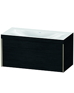 Duravit XViu vanity unit XV4611NB116C 100x48cm, 2000 pull-out, without tap hole, matt champagne, Rahmen C, black oak
