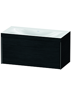 Duravit XViu vanity unit XV4611NB216C 100x48cm, 2000 pull-out, without tap hole, matt black, Rahmen C, black oak