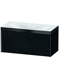 Duravit XViu vanity unit XV4611NB216P 100x48cm, 2000 pull-out, without tap hole, matt black, Rahmen P, black oak