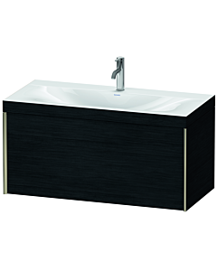 Duravit XViu vanity unit XV4611OB116C 100x48cm, 2000 pull-out, 2000 tap hole, matt champagne, Rahmen C, black oak