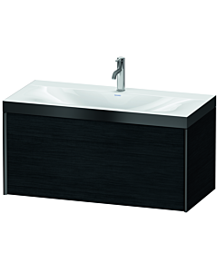 Duravit XViu vanity unit XV4611OB216P 100x48cm, 2000 pull-out, 2000 tap hole, matt black, Rahmen P, black oak