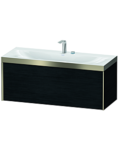 Duravit Meuble sous-vasque XViu XV4612EB116P 120x48cm, 2000 , 2 trous pour robinetterie, champagne mat, Rahmen P, chêne noir