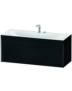 Duravit XViu vanity unit XV4612EB216C 120x48cm, 2000 pull-out, 2 tap holes, matt black, Rahmen C, black oak