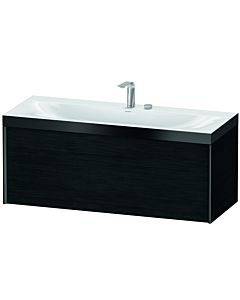 Duravit Meuble sous-vasque XViu XV4612EB216P 120x48cm, 2000 , 2 trous pour robinetterie, noir mat, Rahmen P, chêne noir