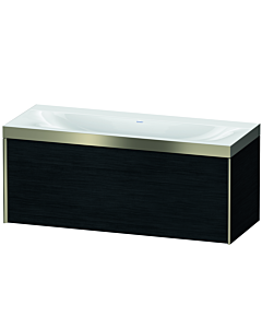 Duravit XViu vanity unit XV4612NB116P 120x48cm, 2000 pull-out, without tap hole, matt champagne, Rahmen P, black oak