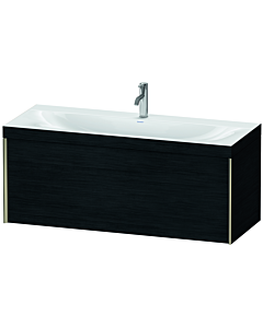 Duravit XViu vanity unit XV4612OB116C 120x48cm, 2000 pull-out, 2000 tap hole, matt champagne, Rahmen C, black oak