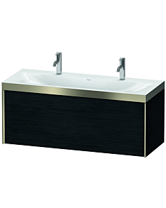 Duravit XViu vanity unit XV4613OB116P 120x48cm, 2000 pull-out, matt champagne, Rahmen P, black oak