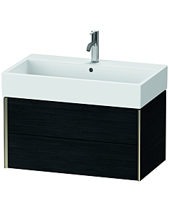 Duravit Meuble sous-vasque XViu XV43360B116 78,4 x 39,7 x 45,4 cm, chêne noir, 2 tiroirs, champagne mat