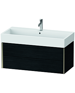 Duravit Meuble sous-vasque XViu XV43370B116 98,4 x 39,7 x 45,4 cm, chêne noir, 2 tiroirs, champagne mat