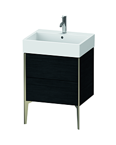 Duravit XViu Waschtisch-Unterschrank XV45340B116 58,4 x 49,3 x 45,4 cm, Eiche schwarz, 2 Auszüge, champagner matt