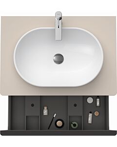 Duravit D-Neo vanity unit DE494709191 80 x 55 cm, Taupe Matt , wall- 2000 , match2 pull-out, 2000 console plate