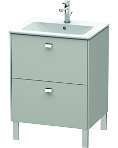 Duravit Brioso Waschtischunterbau BR440101007 620x479mm, Betongrau Matt, 2 Auszüge, Griff Chrom