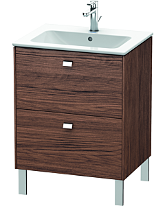 Duravit Brioso Waschtischunterbau BR440101021 620x479mm, Nussbaum Dunkel/Chrom, 2 Auszüge