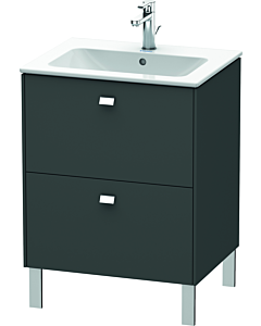 Duravit Brioso Waschtischunterbau BR440101049 620x479mm, Graphit Matt, 2 Auszüge, Griff Chrom