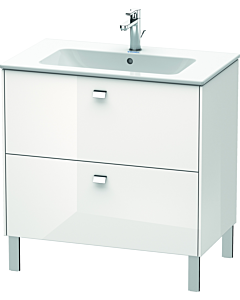 Duravit Brioso Waschtischunterbau BR440201022 820x479mm, Weiß Hochglanz, 2 Auszüge, Griff Chrom