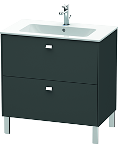 Duravit Brioso Waschtischunterbau BR440201049 820x479mm, Graphit Matt, 2 Auszüge, Griff Chrom