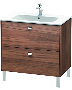 Duravit Brioso Waschtischunterbau BR440201079 820x479mm, Nussbaum Natur/Chrom, 2 Auszüge