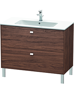 Duravit Brioso Waschtischunterbau BR440301021 1020x479mm, Nussbaum Dunkel/Chrom, 2 Auszüge
