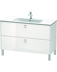 Duravit Brioso Waschtischunterschrank BR440401022 1220x479mm, Weiß Hochglanz, 2 Auszüge, Griff Chrom