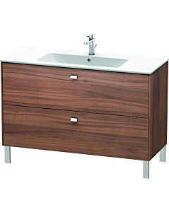 Duravit meuble sous-vasque Brioso BR440401079 1220x479mm, Nussbaum Natur / chrome, 2 coulissants