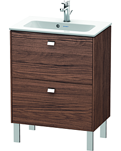 Duravit Brioso Waschtischunterbau BR440601021 620x389mm, Nussbaum Dunkel/Chrom, 2 Auszüge