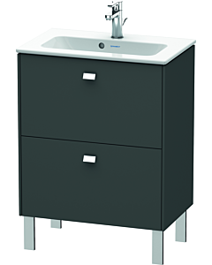 Duravit Brioso Waschtischunterbau BR440601049 620x389mm, Graphit Matt, 2 Auszüge, Griff Chrom