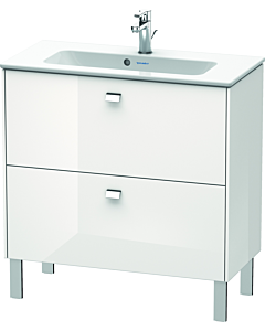 Duravit Brioso Waschtischunterschrank BR440701022 820x389mm, Weiß Hochglanz, 2 Auszüge, Griff Chrom