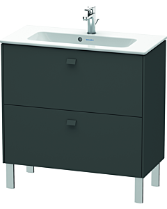 Duravit Brioso Waschtischunterbau BR440704949 820x389mm, Graphit Matt, 2 Auszüge