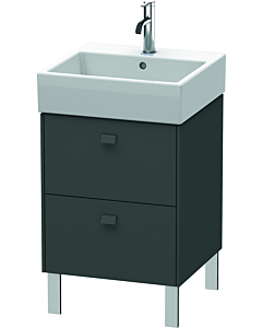 Duravit Brioso Waschtischunterbau BR443204949 484x459mm, Graphit Matt, 2 Auszüge