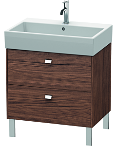 Duravit Brioso Waschtischunterbau BR443401021 684x459mm, Nussbaum Dunkel/Chrom, 2 Auszüge
