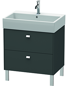 Duravit Brioso Waschtischunterbau BR443401049 684x459mm, Graphit Matt, 2 Auszüge, Griff Chrom