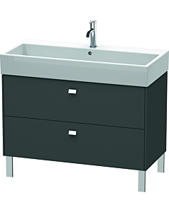 Duravit Brioso Waschtischunterbau BR443601049 984x459mm, Graphit Matt, 2 Auszüge, Griff Chrom