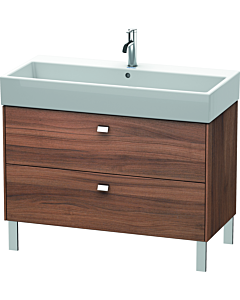 Duravit Brioso Waschtischunterbau BR443601079 984x459mm, Nussbaum Natur/Chrom, 2 Auszüge