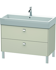 Duravit Brioso Waschtischunterbau BR443601091 984x459mm, Taupe, 2 Auszüge, Griff Chrom