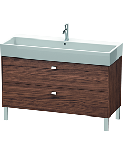 Duravit Brioso Waschtischunterbau BR443701021 1184x459mm, Nussbaum Dunkel/Chrom, 2 Auszüge