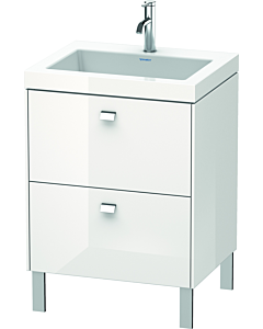 Duravit Brioso c-bonded Waschtisch mit Unterbau BR4700O1022, 60x48cm, Weiß Hochgl./Chrom, 1 Hahnl.