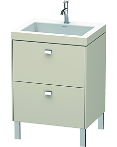Duravit Brioso c-bonded Waschtisch mit Unterbau BR4700O1091, 60x48cm, Taupe/Chrom, 1 Hahnloch