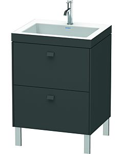 Duravit Brioso c-bonded Waschtisch mit Unterbau BR4700O4949, 60x48cm, Graphit Matt, 1 Hahnloch