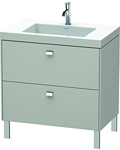 Duravit Brioso c-bonded vasque avec soubassement BR4701O1007, 80x48cm, gris béton / chrome, trou pour robinet 2000